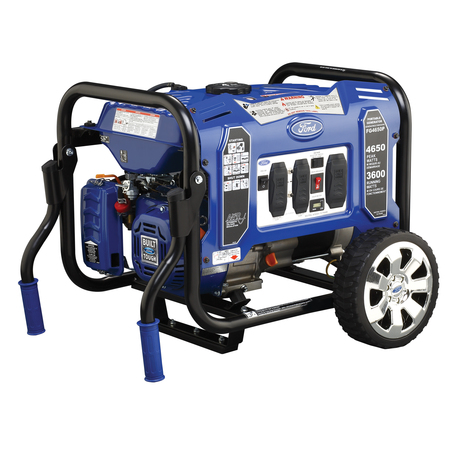 Ford Portable Generator, Gasoline, 3,600 W Rated, 4,650 W Surge, Recoil Start, 120V AC, 30/20 A FG4650P